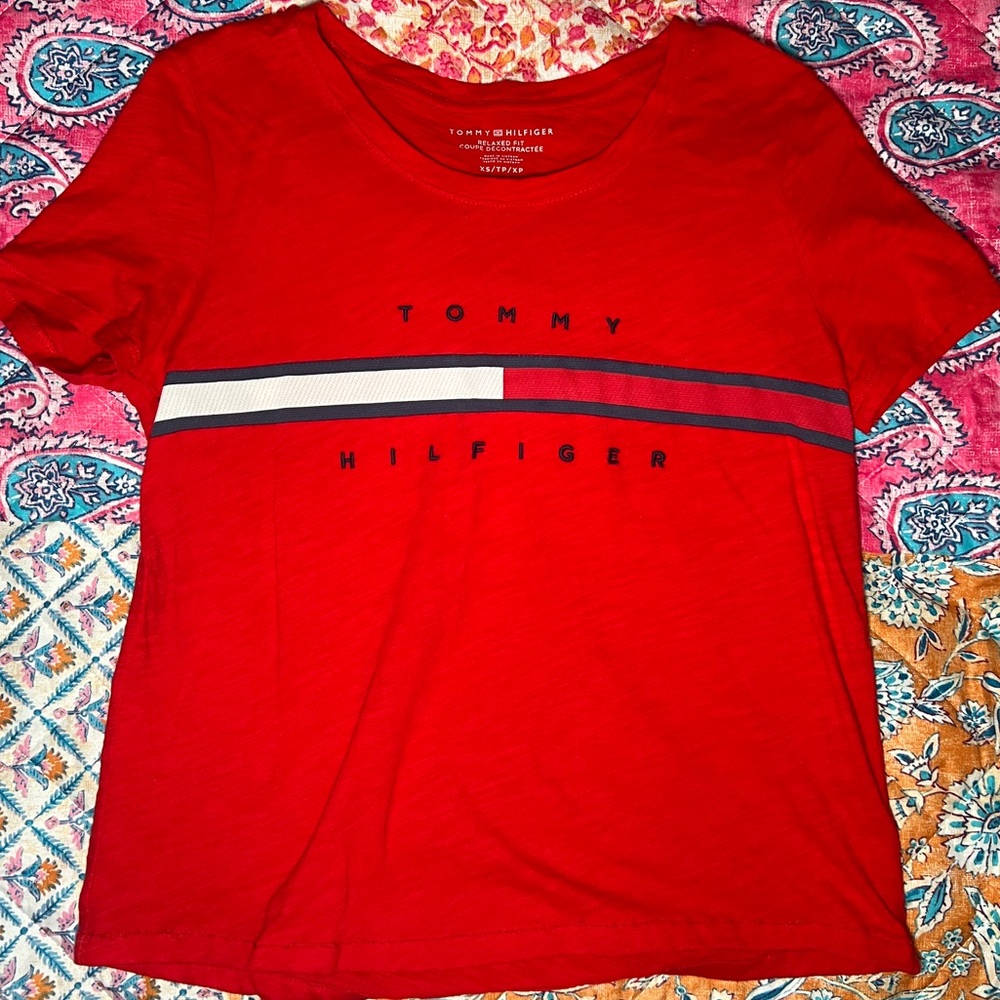 Women’s Tommy Hilfiger Vibrant Red Tee with Logo